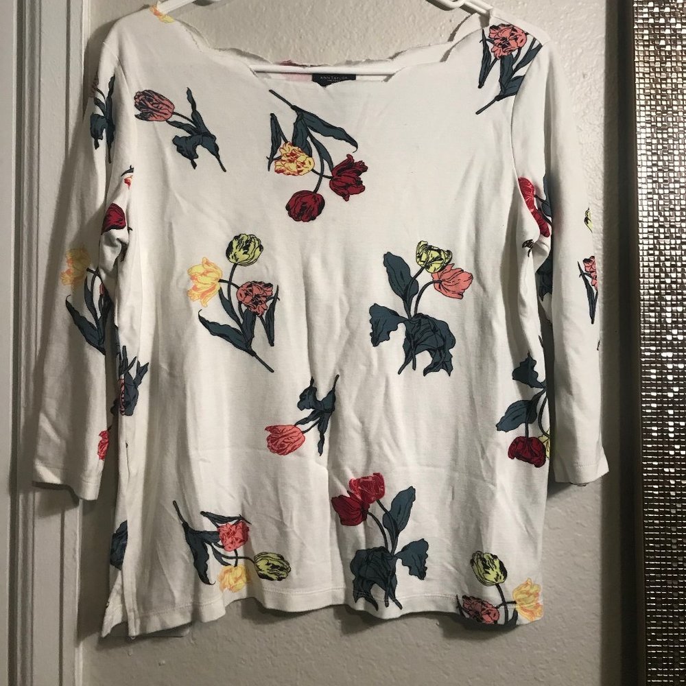 Floral Half Sleeve Top from Ann Taylor